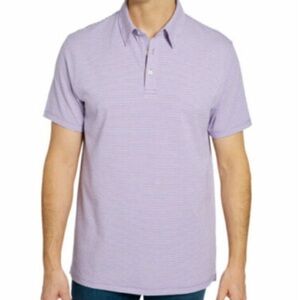 Faherty Lavender Striped Movement Polo L